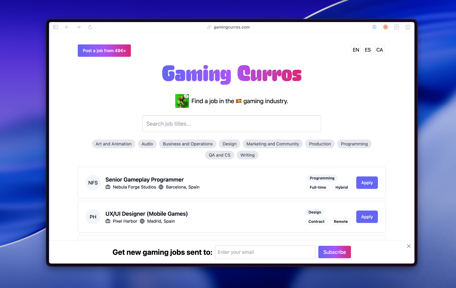Gaming Curros screenshot