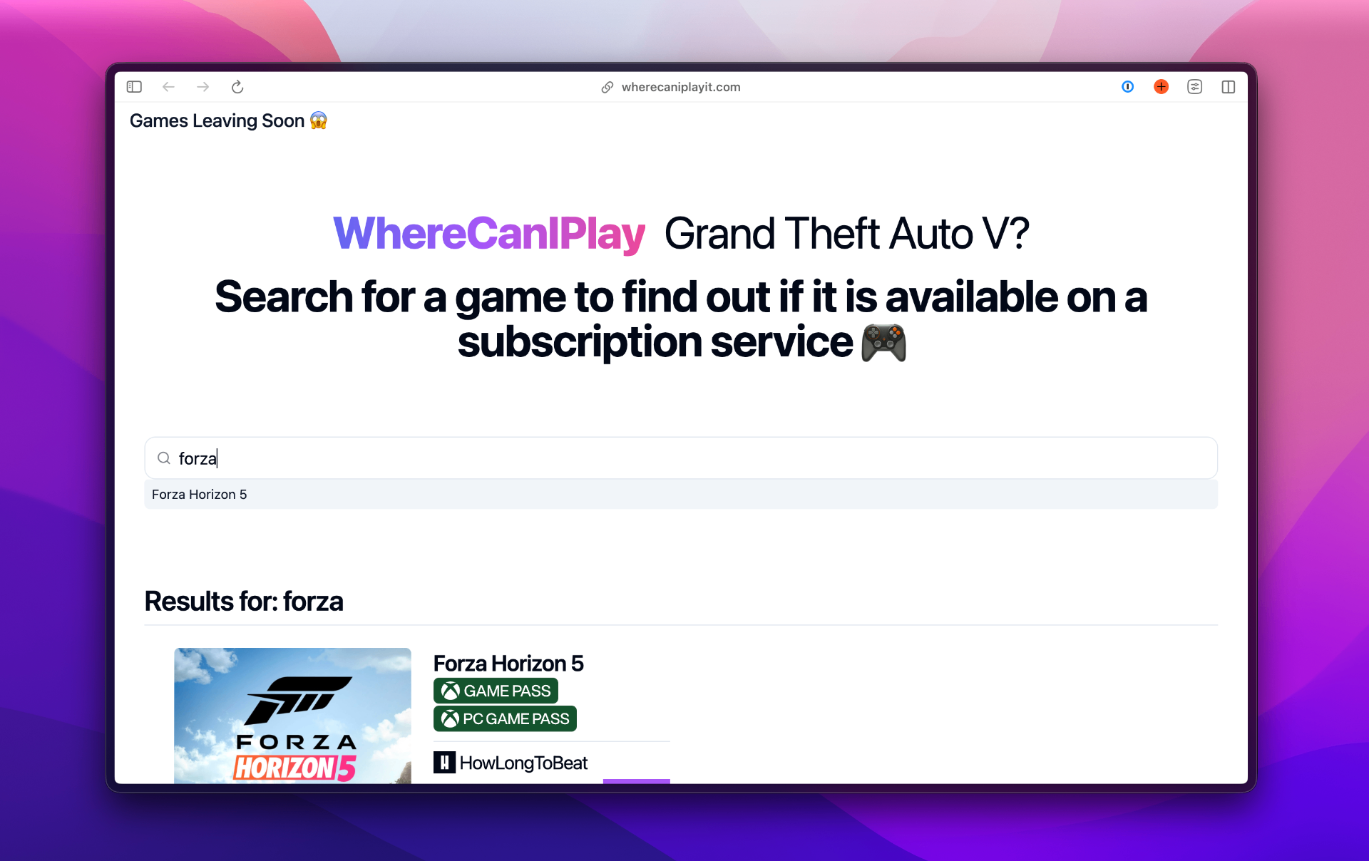 Where Can I Play screenshot